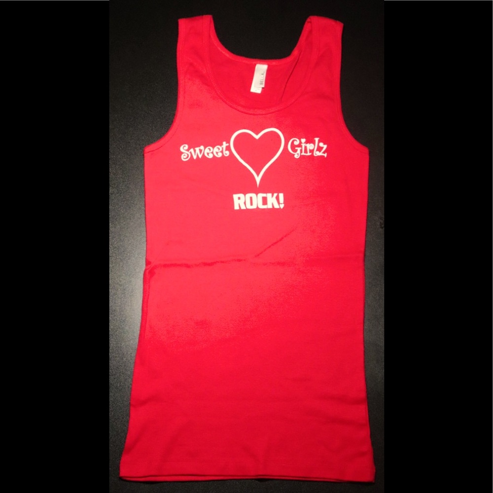 “Sweet Girls Rock !” women’s tank tops (Red/white)